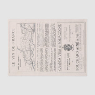 Franse Bourgogne Wijn en kaart ontkoppeling Tissuepapier