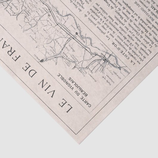  Franse Bourgogne Wijn en kaart ontkoppeling Tissuepapier (Detail)