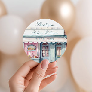 Franse Boutique Bonjour Bebe Baby shower Ronde Sticker