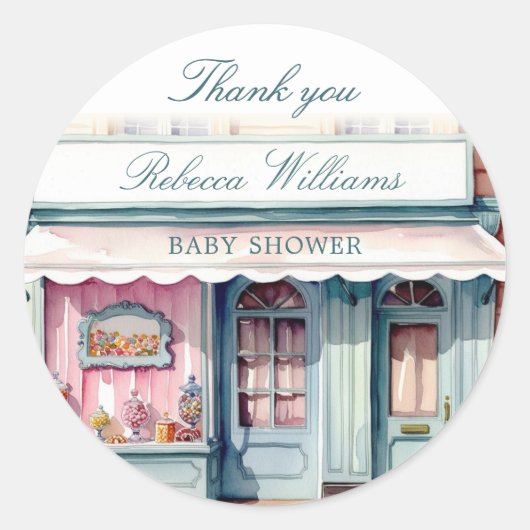 Franse Boutique Bonjour Bebe Baby shower Ronde Sticker (Voorkant)