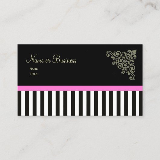 Franse Boutique ~ Visitekaartjes Roze (Voorkant)