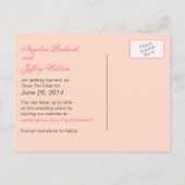 Franse brief en Rozen slaan de datum op Aankondigingskaart (Achterkant)