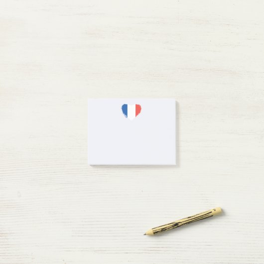 Franse briefjes voor hartpost post-it® notes (Op bureau)