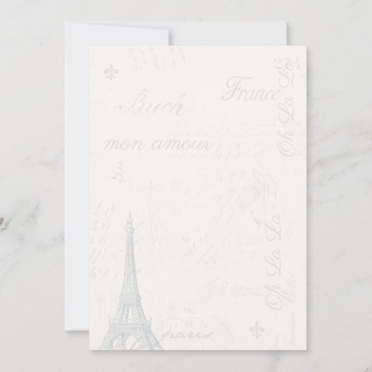 Franse Briefkaart Bruids Douche Uitnodiging (Achterkant)