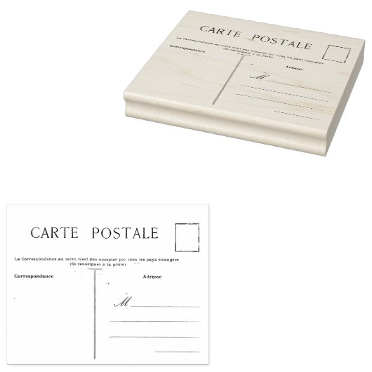 Franse Briefkaart Carte Postale Blank Sjabloon Rub Rubberstempel (Gestempeld)
