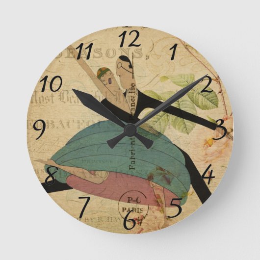 Franse Briefkaart Clock Ronde Klok (Voorkant)