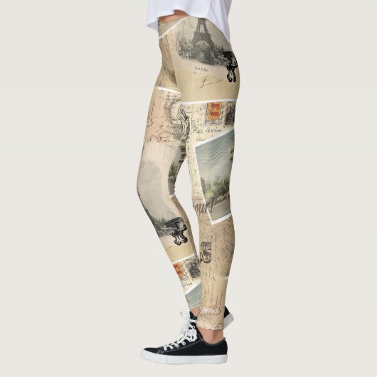 Franse Briefkaart Collage Leggings (Links)