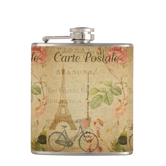 Franse Briefkaart Flask Heupfles (Voorkant)