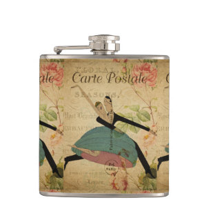 Franse Briefkaart Flask Heupfles