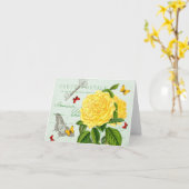 Franse  briefkaart met florische kleur met mooi ro (Gele Bloem)
