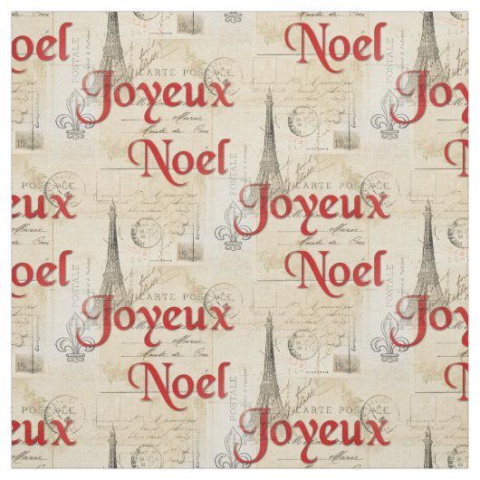 Franse Briefkaarten kerst in Parijs Stof (Swatch)