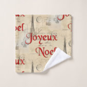 Franse Briefkaarten kersthanddoeken uit Parijs Bad Handdoek (Wasdoekje)