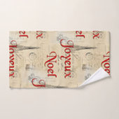 Franse Briefkaarten kersthanddoeken uit Parijs Bad Handdoek (Handdoek)