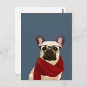 Franse Briefkaarten met bullehond van Hipster voor (Voorkant / Achterkant)