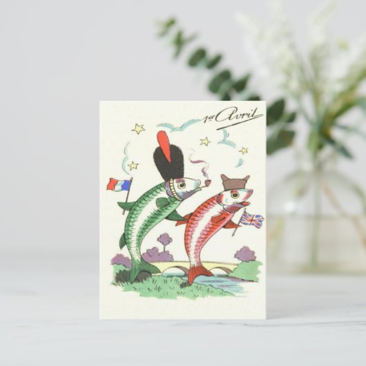 Franse Britse militaire vissterren Briefkaart (Staand voorkant)