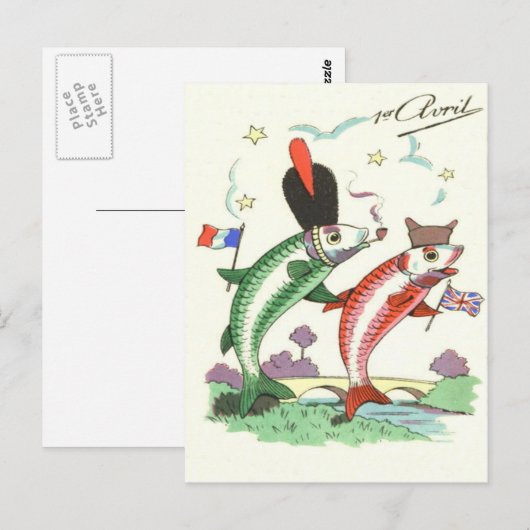 Franse Britse militaire vissterren Briefkaart (Voorkant / Achterkant)