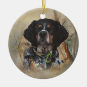 Franse Brittany, Vogeljacht Kunst Keramisch Ornament (Voorkant)