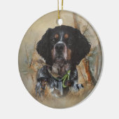 Franse Brittany, Vogeljacht Kunst Keramisch Ornament (Links)