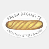 Franse broodbladbakkerij, vers gebarsten ovale sticker (Voorkant)