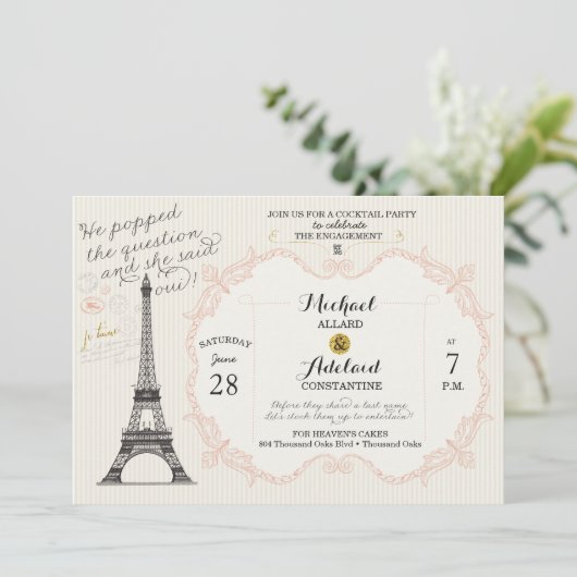 Franse bruidsdoucheuitnodigingen Kaart (Staand voorkant)