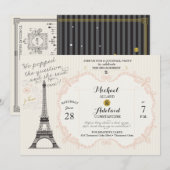  Franse bruidsdoucheuitnodigingen Kaart (Voorkant / Achterkant)