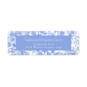 Franse bruiloft bloemen iets blauw etiket (Voorkant)