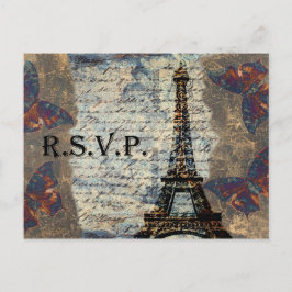 Franse bruiloft RSVP kaart