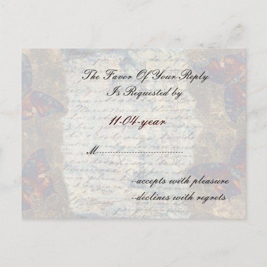  Franse bruiloft RSVP kaart (Achterkant)