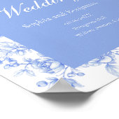 Franse bruiloft welkom teken Bloemen iets blauw Poster (Hoek)