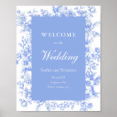 Franse bruiloft welkom teken Bloemen iets blauw Poster (Voorkant)