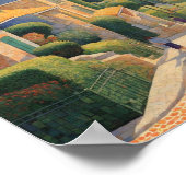 Franse buitenwijken in Seurat stijl Poster (Hoek)