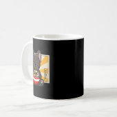 Franse buldog anime eten noedel koffiemok (Voorkant links)