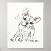 Franse buldog Art print | snelschets (Voorkant)