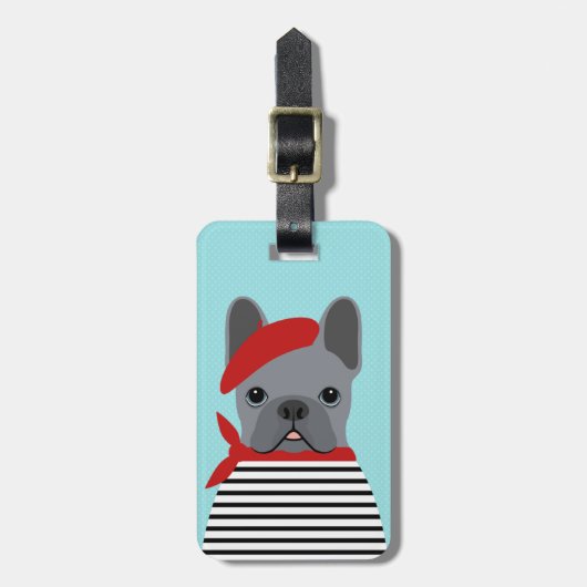 Franse Buldog Bagage Labels (Voorkant verticaal)