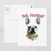 Franse buldog Bah Humbug Briefkaart (Voorkant / Achterkant)
