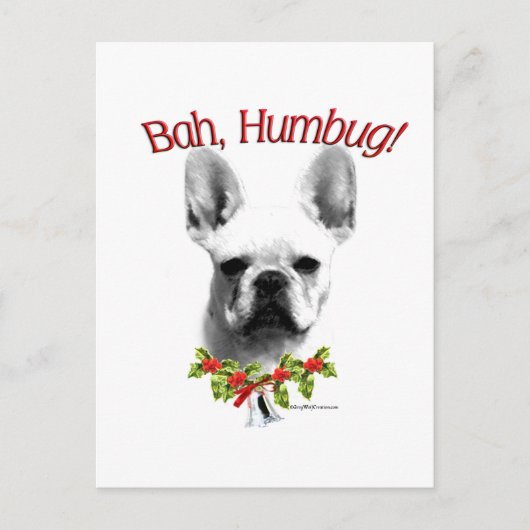 Franse buldog Bah Humbug Briefkaart (Voorkant)