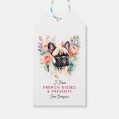 Franse buldog bloemen Franse kussen voor iedereen Cadeaulabel (Voorkant)