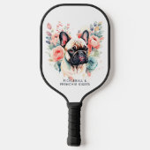 Franse buldog bloemen pickleball franchie kisses paddle (Achterkant)