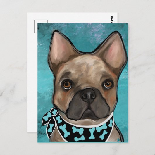 FRANSE BULDOG         BRIEFKAART (Voorkant / Achterkant)