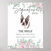 Franse buldog Drink handtekening teken Poster (Voorkant)
