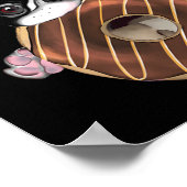Franse buldog en chocoladedonut poster (Hoek)