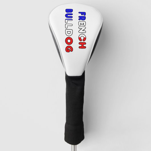 Franse buldog flg in naam golfheadcover (Voorkant)