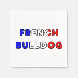Franse buldog flg in naam servet