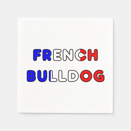 Franse buldog flg in naam servet (Voorkant)