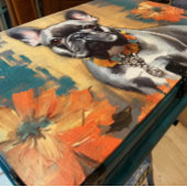 Franse buldog franchie decoupage weefsel papier