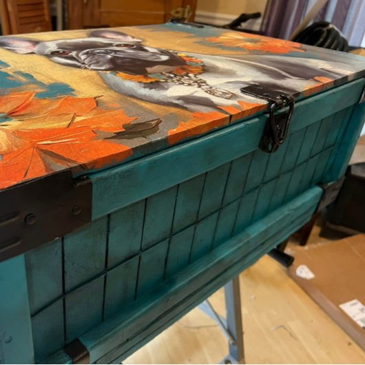 Franse buldog franchie decoupage weefsel papier