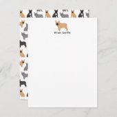 Franse buldog franchies notitiekaartje (Voorkant / Achterkant)