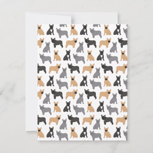 Franse buldog franchies notitiekaartje (Achterkant)