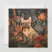 Franse buldog franchise tuin tapijt verjaardag bedankkaart (Voorkant)