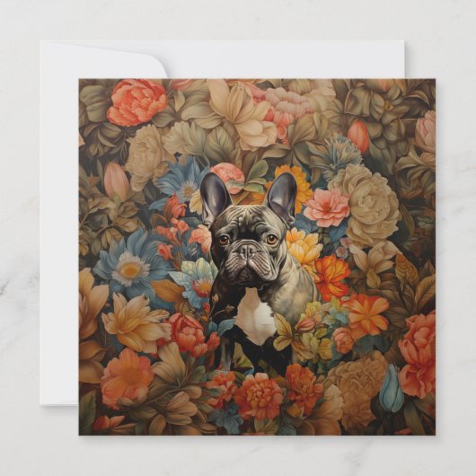 Franse buldog franchise tuin tapijt verjaardag bedankkaart (Voorkant)